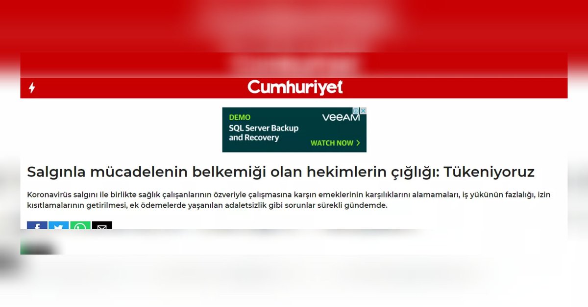 "Ateş ve İhanet: COVID Kliniğinde Sağlık Çalışanlarının Deneyimi" adıyla çıkacak kitabımızdaki araştırmalar Cumhuriyet Gazetesi'nde haberleştirilmiş: