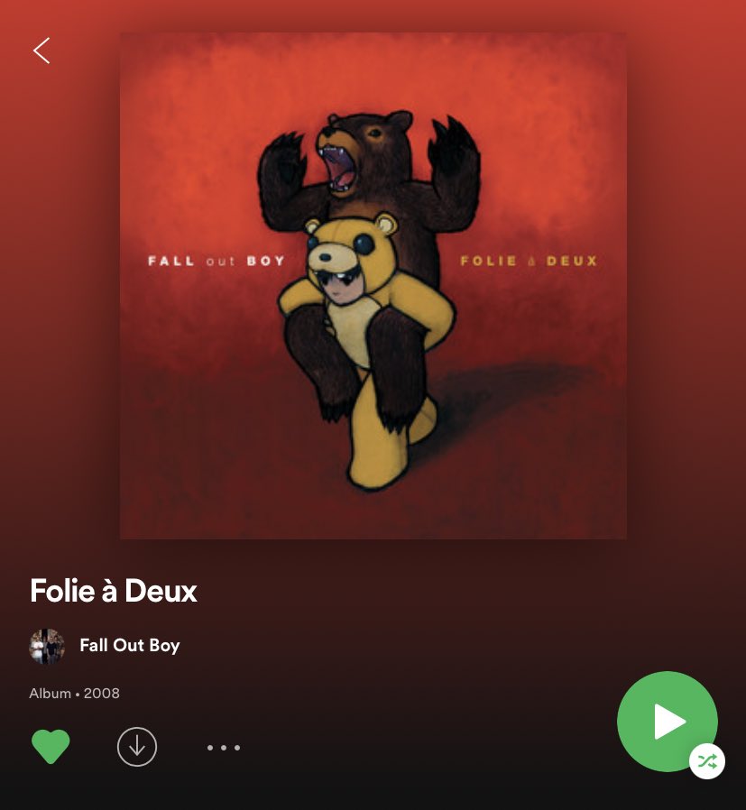 Folie à Deux (2008)sooo perfect but listening to all of the early fob stuff (excluding their first album) probably my least favorite ... still great tho and their last good album...
