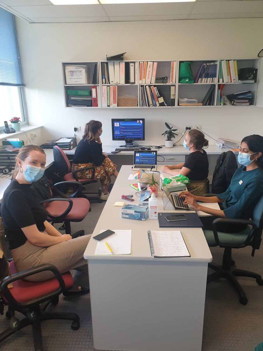 KathleenMellahn's tweet photo. @aphasiacre  Alfred Hospital Acute Team tuning into a truly fascinating Aphasia CRE Seminar curtesy of Prof Teppo Särkämo on the Preservation of singing skills and rehabilitative efficacy of music in stroke and aphasia. #AphasiaCRE https://t.co/tfHSnP18uL