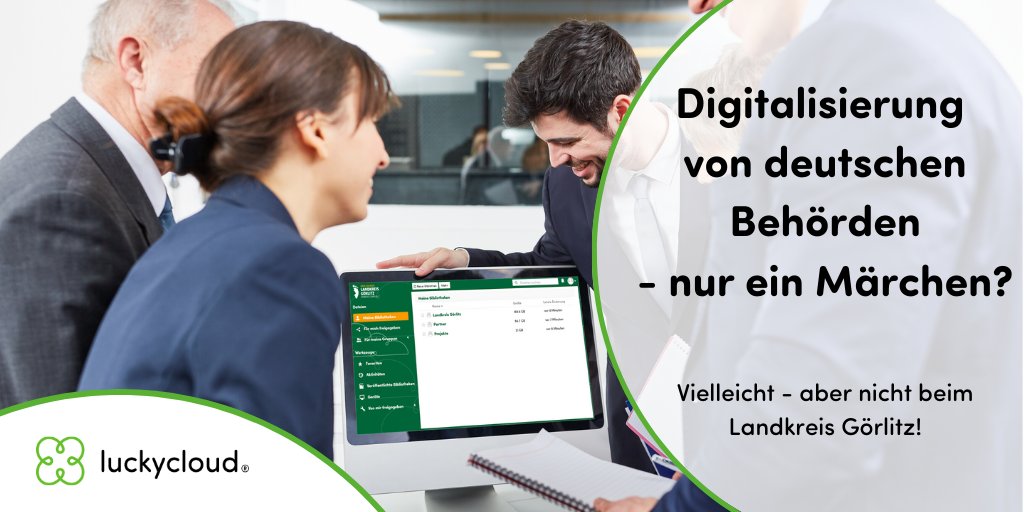 luckycloudGmbH's tweet photo. Der #Landkreis #Görlitz ist digitaler Vorreiter für deutsche #Behörden! Da läuft das Programm "#Verwaltung 4.0" und #luckycloud ist Teil davon! 😎 

Und so schaut es in der Praxis aus:

https://t.co/baoG9suQDC

@LK_GR#digital #government #pr #cloudcomputing #digitalisierung https://t.co/uHlfyB6ynk
