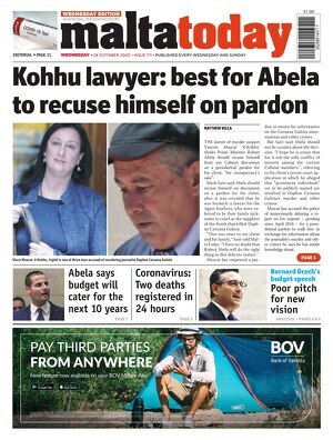 Today’s maltatoday.com.mt front page