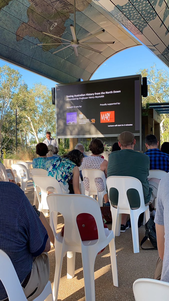 At the lovely Central Plaza watching the virtual #lastlecture and Colin Roderick memorial lecture by Henry Reynolds! #FALS #australianliterature