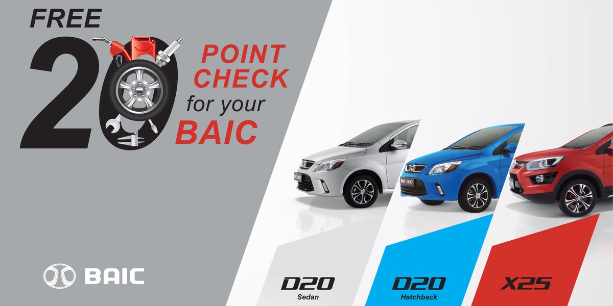 baic_automobile's tweet photo. Get a free post-lockdown 20-point check for your BAIC + free vehicle sanitization + free hygiene kit. Sign up today.
https://t.co/ZiJ9xtPqpp
#BAIC #BAICSA #Free20pointcheck #Anniversary #birthday #offer https://t.co/ifw4sdx9p1