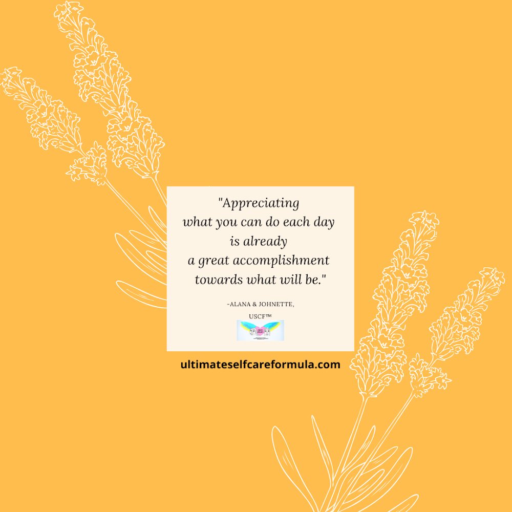 ultimatescf's tweet image. “Appreciating what you can do is already a great accomplishment towards what will be.” 🌱
-Alana &amp;amp; Johnette, USCF ™
Start Today: ultimateselfcareformula.com 👈

#healthandwellness #selfcare #holistichealth #growth #happiness #personaldevelopment #education #healing #cherish