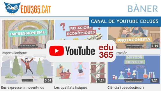 edu365's tweet photo. Ja heu vist la sèrie de #vídeos de curta durada titulats «Què en saps de...?» que tenim al nostre canal de #youtube? Temàtiques variades que us ajudaran a #repassar diferents #conceptes!
🔗 https://t.co/UmVcksnyBo
#bàner #primària #ESO #audiovisual #edu365 https://t.co/d9EISykxcU