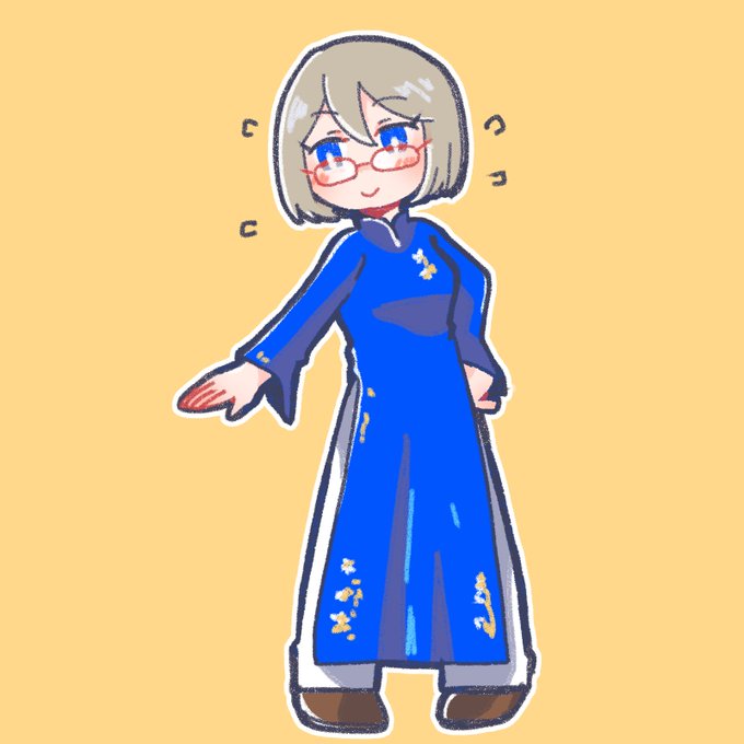 継文さんちの末継ちゃんアオザイバージョンです
珍しい衣装着たらワクワクしちゃうし多分この後自撮りしちゃうお年頃 https://t.co/f9Rvd8CnmW 