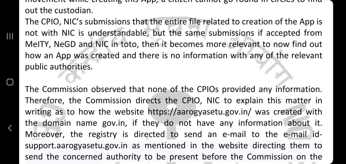 Submissions that the entire file on App is not with NIC is understandable, but the same submissions if accepted from  @MeITY, NeGD and NIC in toto, then it becomes more relevant to now find out how App was created & there is no info with any of the relevant public authorities