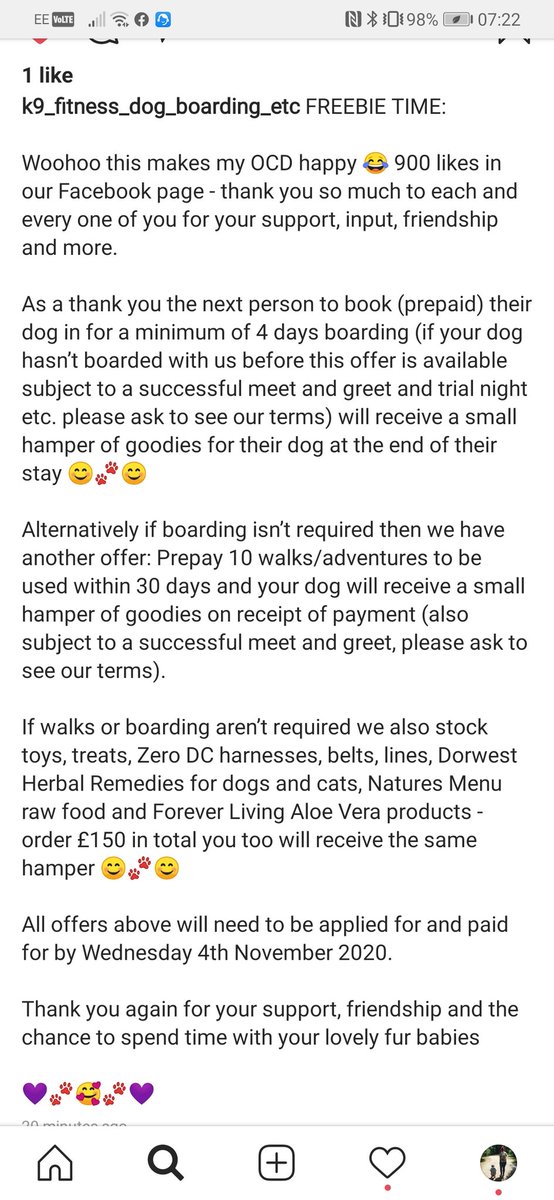 K9FitnessLtd's tweet photo. ⚠️ FREEBIE ALERT ⚠️
To celebrate 900 likes on our FB page, we're giving away a fab hamper full of goodies for your dog.🐶 See the images below for the details &amp; terms. Check out our fb page too😊 https://t.co/LkakPmDRDi
#westsussex #dogboarding #dogwalker #freebie #FreebieFriday https://t.co/hgKIJQx0y1
