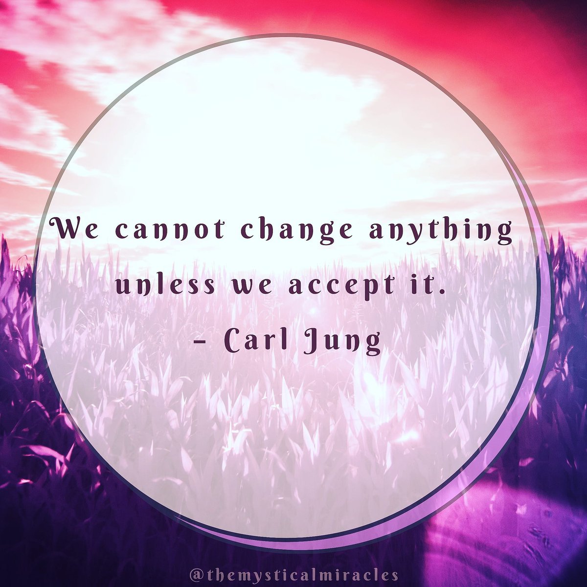 MeghaHKothari1's tweet photo. "We cannot change anything unless we accept it."

 – Carl Jung

#themysticalmiracles
#carljung #carljungquotes #selfacceptance #change https://t.co/8yckZVjz5Q