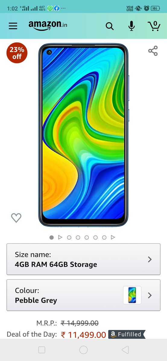 Kinjal__01's tweet image. Deal Price 👉 ₹ 11499/- 
#AmazonGreatIndianFestival #AmazonSpecialsRedmiNote9 
@amazonIN 
Join @GoldQueenie4 @deora_gunjan @KpParmar98 @SJ_0016 @sandeep0_07 @imPalak18 @Smiley_Bharati @mysterioussu @PoojaChouhan22 @kusumsolanki17 @satyapaljain_86