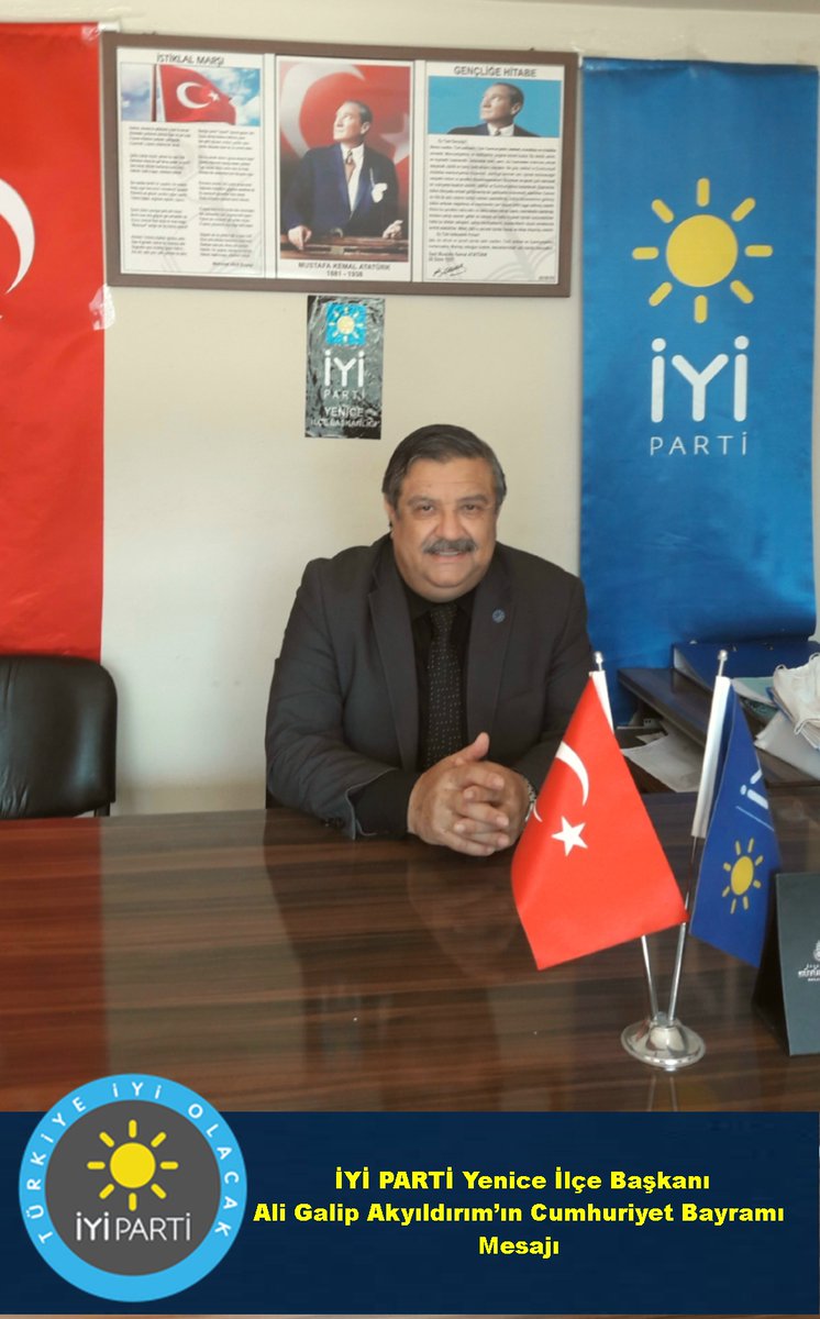 aga_galip's tweet photo. #29EkimCumhiyetBayramımız İYİ PARTİ YENİCE İLÇE BAŞKANI ALİ GALİP AKYILDIRIM’IN CUMHURİYET BAYRAMI MESAJ... https://t.co/I0lvRvr4Nn #Papiroom
@Papiroom
aracılığıyla https://t.co/Wt4o94FPpc