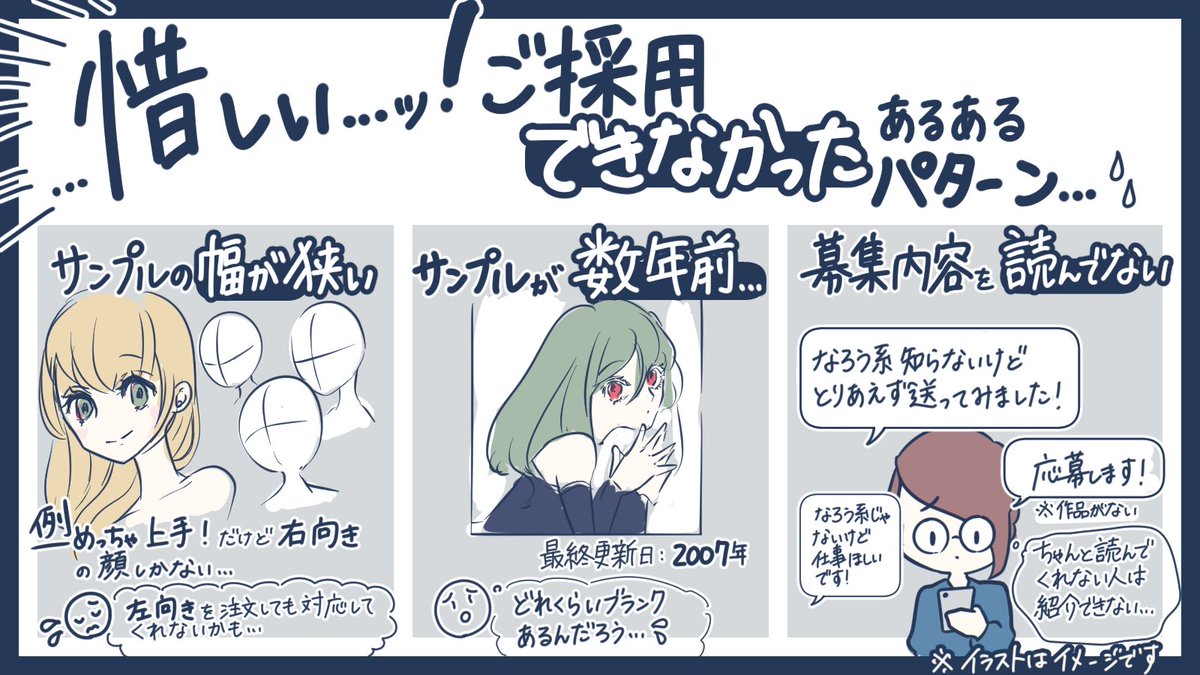 絵師さんを募集して採用した方と できなかった方の例まとめ Togetter