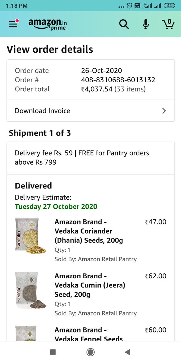 sompu4u's tweet photo. @amazonIN I am Anant Sharma, prime customer(9717004294). This is my order details, which I didn't received, neither I recieved any call from delivery boy ,why you had cancelled my order. If I will not get compensation from your side I will block my account and will never use amaz https://t.co/z9FBBQpxTH