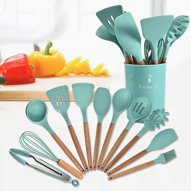 11pcs Silicone Non-Stick Cooking Tools now available..• It contains:1* Deep Soup Ladle1* Solid Serving Spoon1* Slotted Spoon / Strainer1* Slotted Turne1* Pasta Server1* Flexible Spatula1* Basting Brush1* Whisk1* Tongs1* Round Spatula1* TurnerPrice:13000Please RT