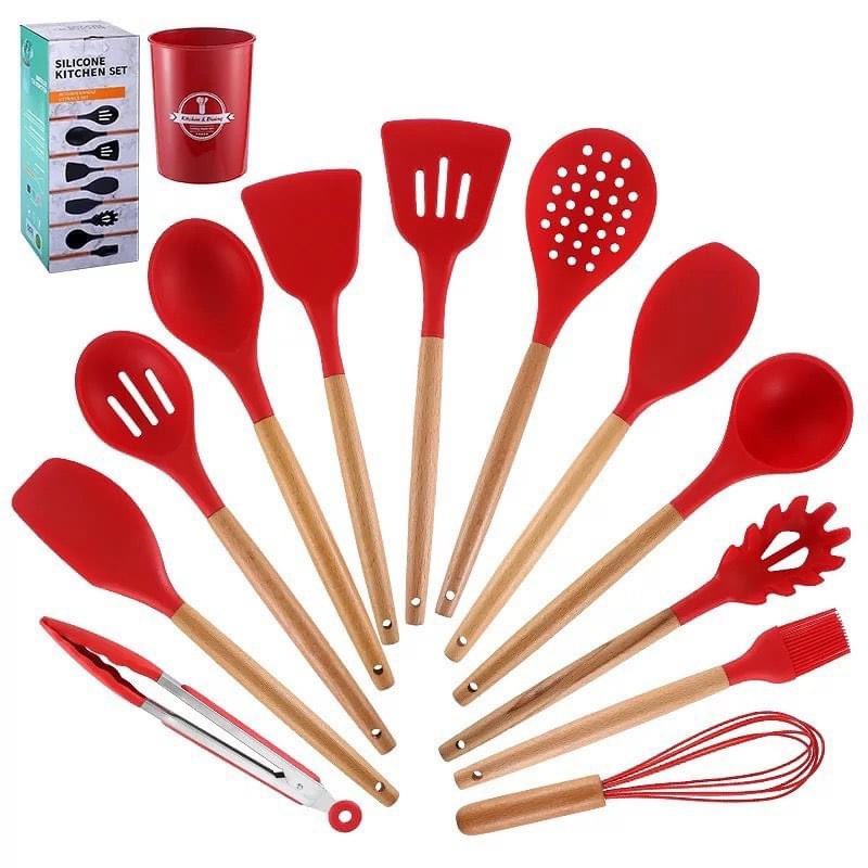 11pcs Silicone Non-Stick Cooking Tools now available..• It contains:1* Deep Soup Ladle1* Solid Serving Spoon1* Slotted Spoon / Strainer1* Slotted Turne1* Pasta Server1* Flexible Spatula1* Basting Brush1* Whisk1* Tongs1* Round Spatula1* TurnerPrice:13000Please RT