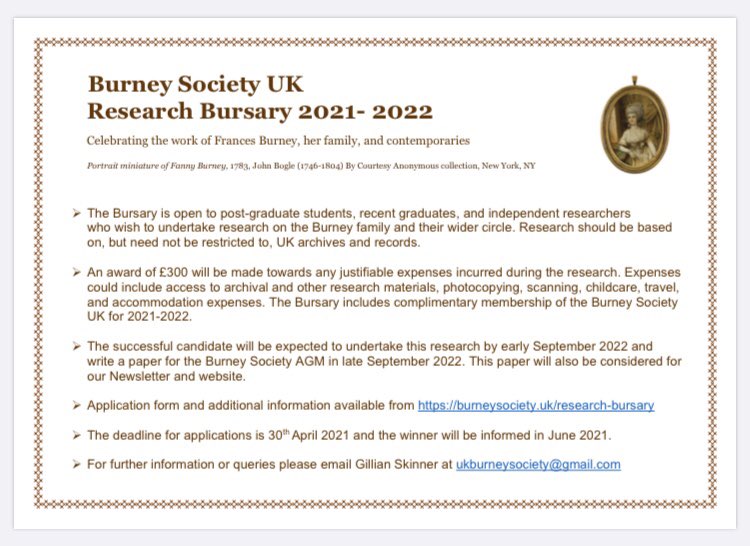 Burney Society Burneysocietyuk Twitter Burton Awards Student Papers 2022