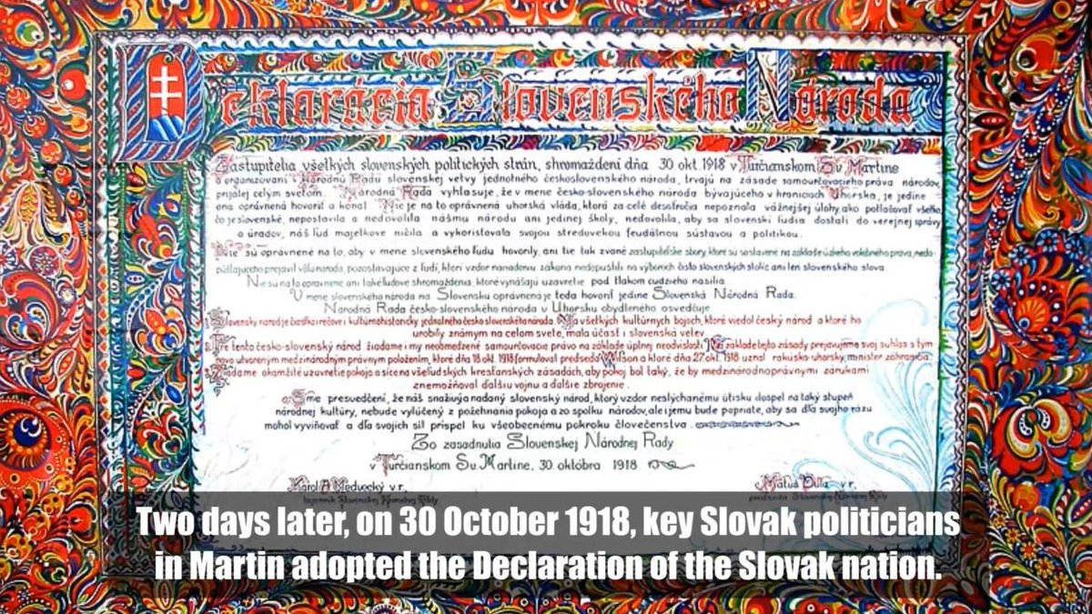 Slovakia_NATO's tweet photo. 1⃣0⃣2⃣nd anniversary of Czechoslovakia 🇨🇿🇸🇰
On 28 October 1918, the Czechoslovak National Committee officially announced the founding of Czechoslovakia in Prague 🇨🇿. Two days later, key Slovak politicians in Martin🇸🇰 adopted the Declaration of the Slovak nation. #Czechoslovakia https://t.co/ymlgvppKL9