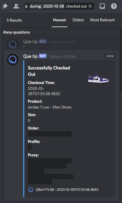 Went ahead and bought ruby proxies yesterday, good idea it was indeed.

5 Pairs
Bot: <a href="/QBotaio/">QBot</a> 
Proxies: @RubyProxies 
Group: <a href="/peachypings/">Peachy Pings®</a> 
Mental Support: <a href="/KevzzFNF/">KevzzFNF</a>