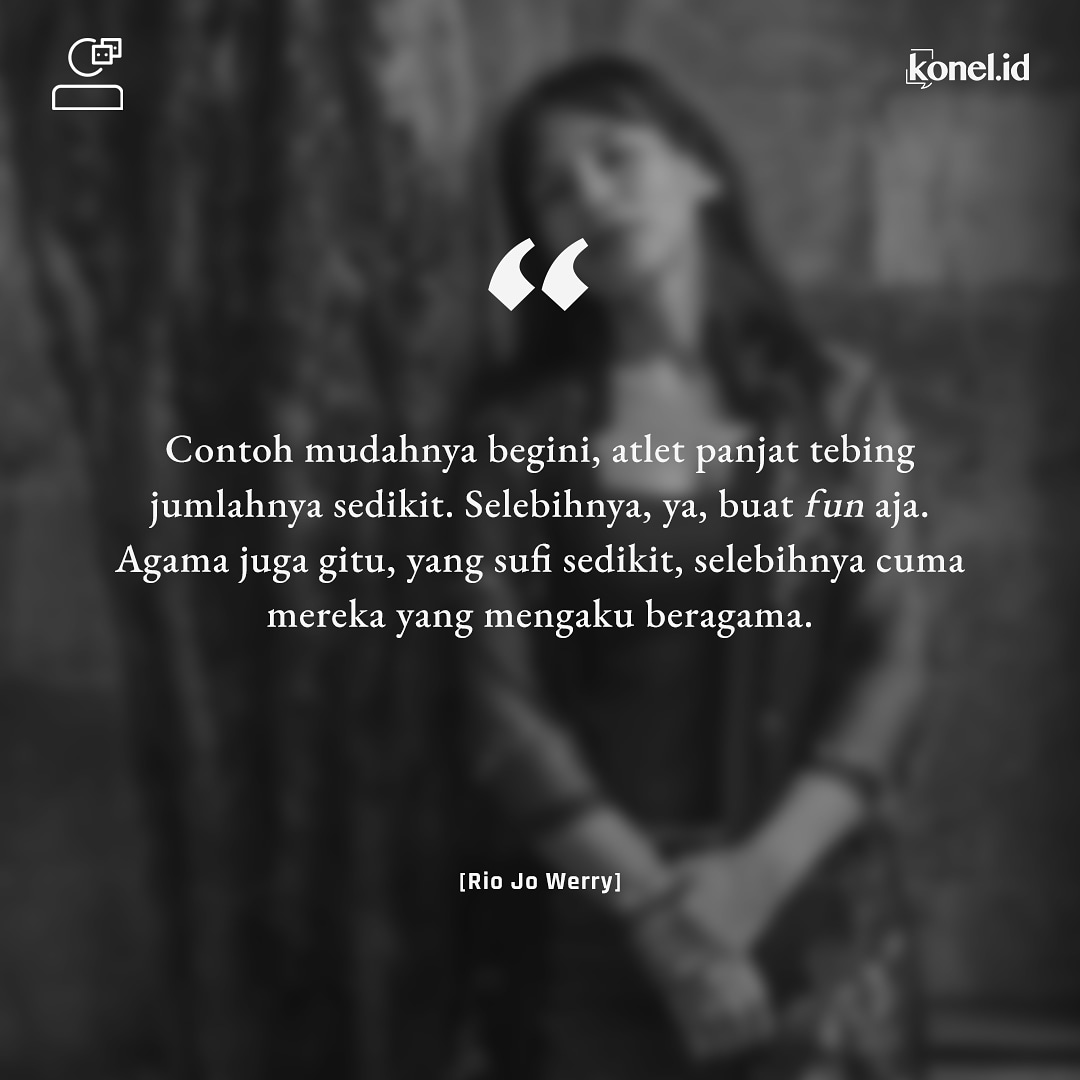 Rio Jo Werry (@riojowerry_ ) mencuplik sebait kalimat saat mewawancara <a href="/BilanganFu/">Ayu Utami</a> (Ayu Utami) dalam sebuah pertemuannya di Jakarta beberapa waktu lalu.

#tatapmuka #wawancara #interview #seni #sastra #agama #koneldotid