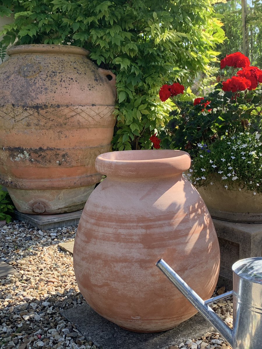 *New Design* A beautiful, smooth, round bellied giara that pays homage to the graceful silhouette of the French Provencal jar. This style of container was found widespread throughout the Mediterranean during ancient times and used to store grains or liquids. #garden #containers