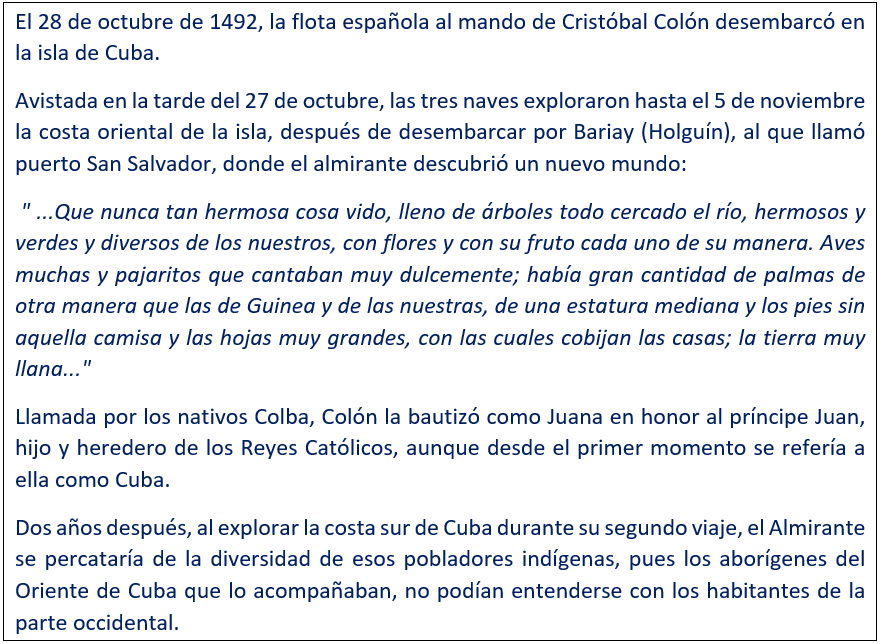 javierleoncio49's tweet photo. El 28 de octubre de 1492, hoy hace 528 años, la flota española al mando de Cristóbal Colón desembarcó en la isla de Cuba. @HistoriadeCuba,@CubaCultura, @EmbEspCuba, #Bariay , #Holguín, #Cuba https://t.co/iIsLzYlWqx