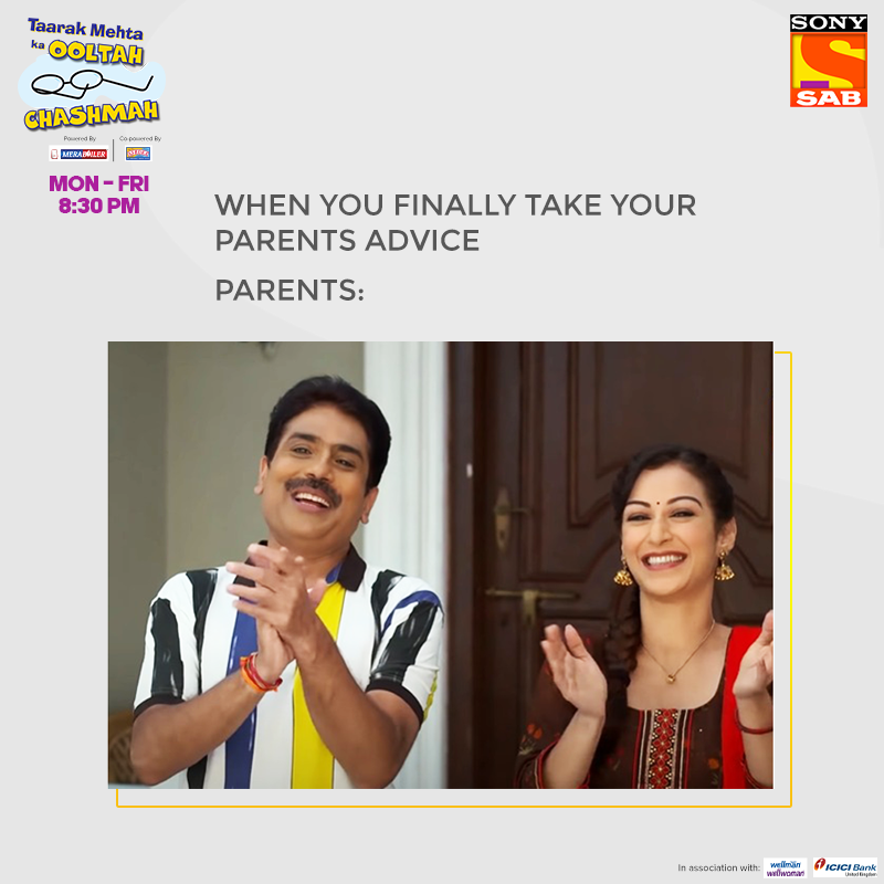 SonyTVUK's tweet photo. Catch up with the members of #TaarakMehta for comedy and advice!
Only on #TaarakMehtaKaOoltahChashmah.
Mon-Fri at 8.30pm on #SonySABUK
#SABTV #TMKOC #Jethalal #TaarakMehta #DuringLockdown #LockdownMeme #TMKOCmeme https://t.co/otDym2EijQ
