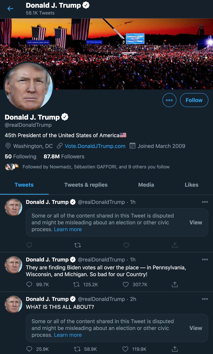 Definition of fear...Really scared for America right now. Thanks <a href="/Twitter/">Twitter</a> ! Get out #DrumpTrump #ElectionDay #USA