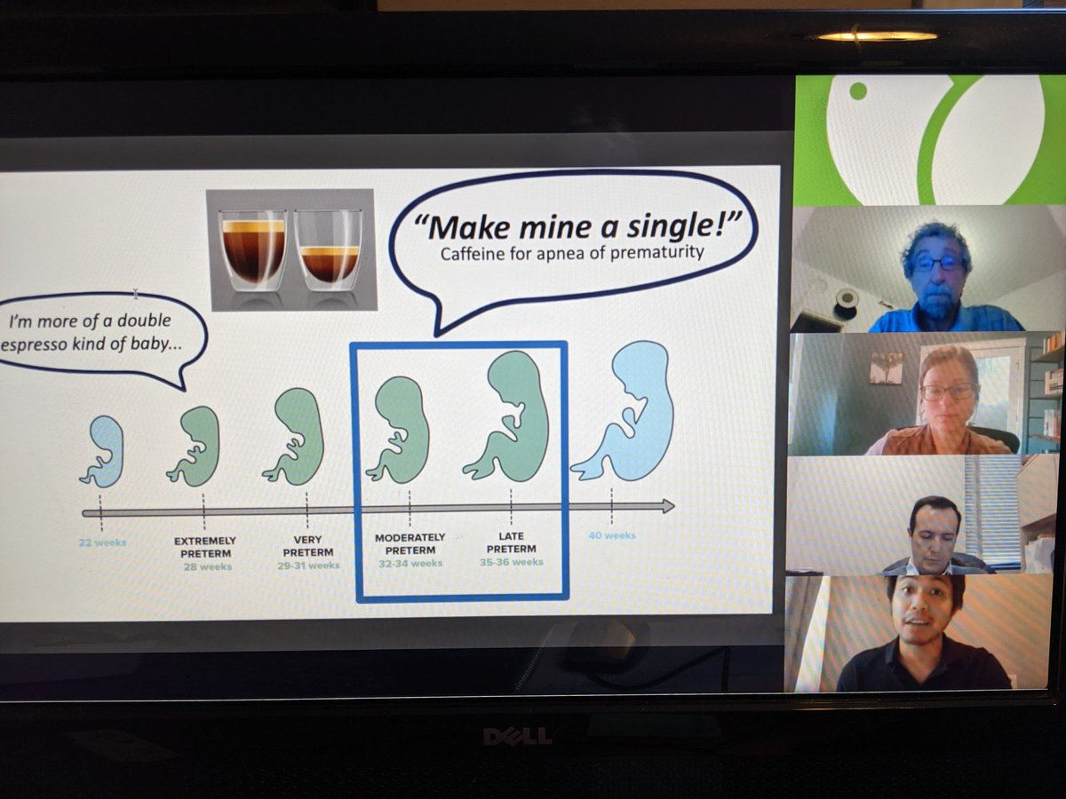 Caffeine for preemies? My son had this medication after he was born, to help with apnea. Great research presentation, Ellery Cunan. #wchriRD2020