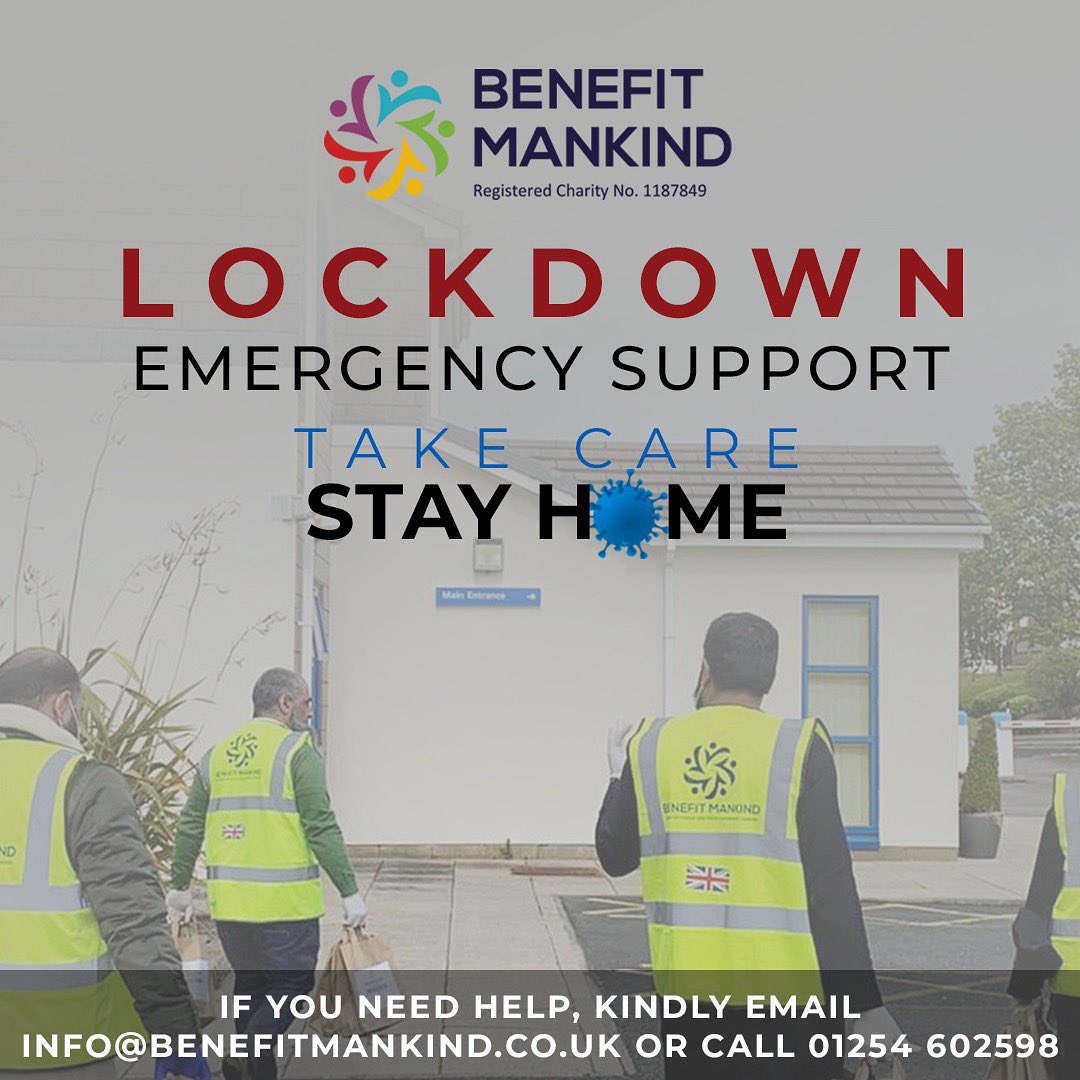 Benefit_Mankind's tweet image. #Lockdown Emergency Support. During this lockdown if you are struggling for food and hygiene kits kindly contact our office by emailing info@benefitmankind.co.uk - We aim to deliver food within 24 hours IA. #StayHome #StaySafe #covid_19 #BenefitMankind