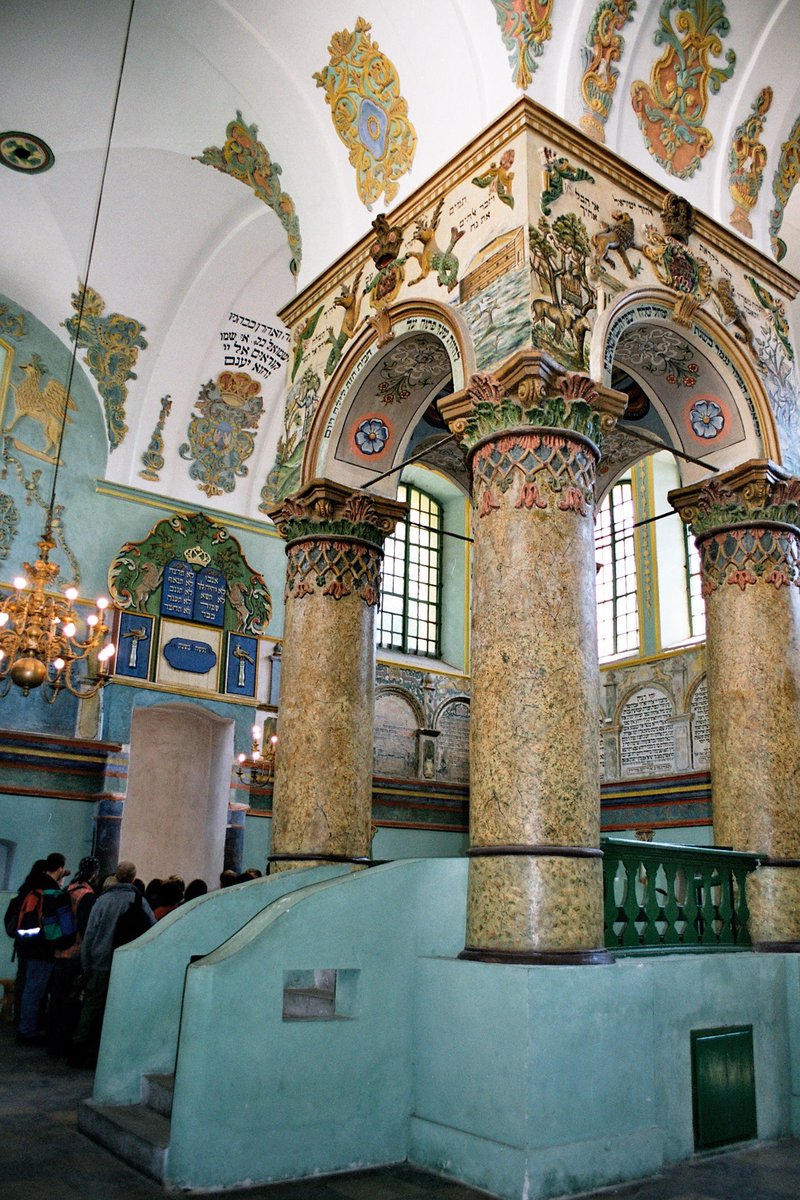 In Poland is the beautiful surviving Łańcut Synagogue of 1761, from the lands of the Polish-Lithuanian commonwealth which was unusually tolerant and welcoming of jews in an often difficult period for them from the 16th C