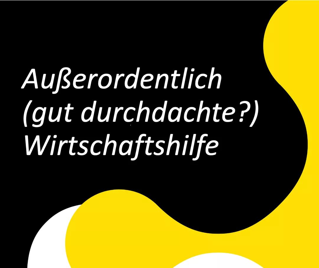 Bei der geplanten außerordentlichen Wirtschaftshilfe müssen auch Kultur- und Kreativschaffende antragsberechtigt sein, deren Tätigkeit nicht direkt durch die Schutzverordnungen untersagt ist. Zehntausende haben im November durch die Schließungen keine Einnahmemöglichkeiten.