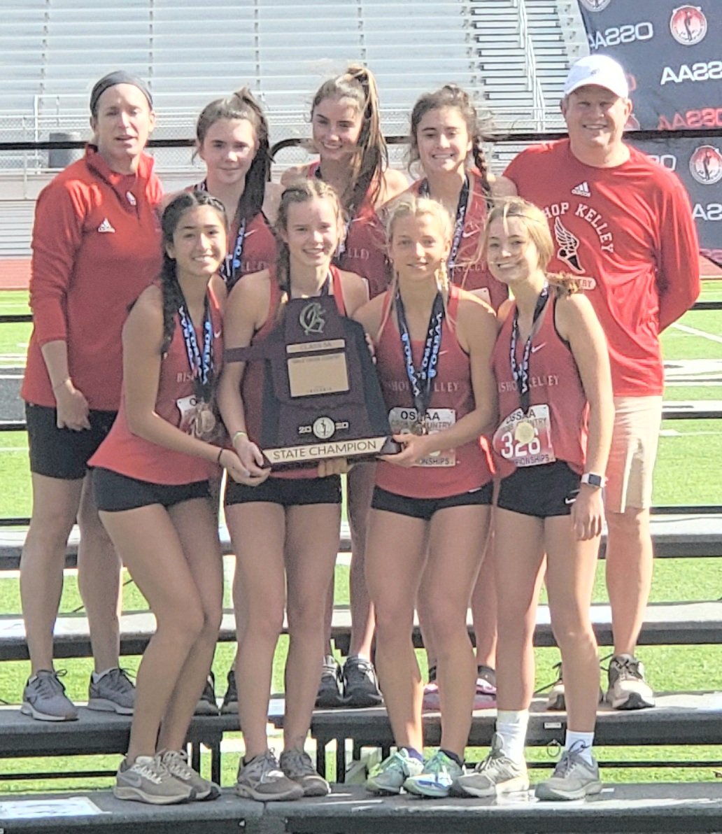 AthleticsKelley's tweet photo. BK Girls won their 4th consecutive XC State Championship today. It is Bishop Kelley's 106th athletics state title since 1967. https://t.co/6VgiTQMEep