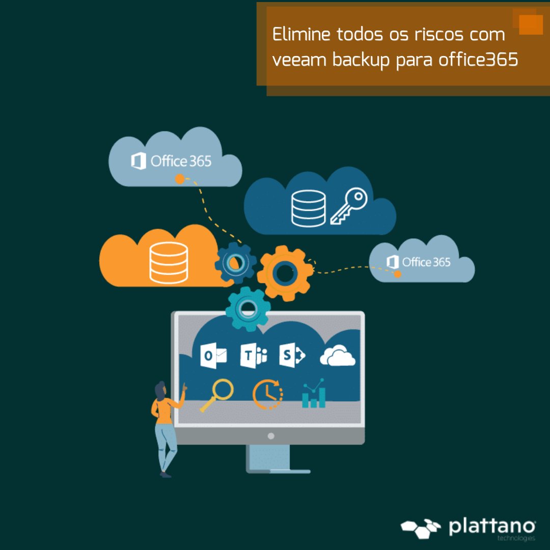 Elimine todos os riscos com veeam backup para office365.

 Quer saber mais? 

Siga a Pláttano nas Redes Sociais! 

@plattanotechnologies 

facebook.com/plattanotechno…

http: // linkedin.com/company/platta notechnologies
