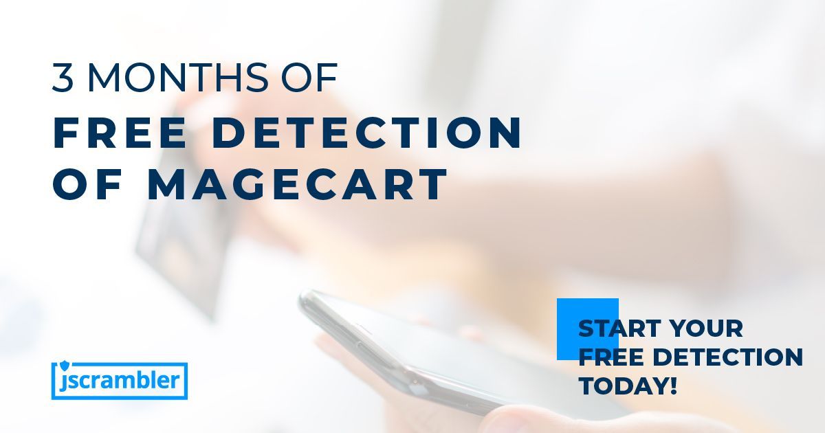 Jscrambler's tweet photo. With the Holiday Shopping season getting started, we want to help you ensure that Magecart attackers don't breach your store and add web skimmers.
So, we’re offering 3 months of free Magecart detection: https://t.co/QAMgDlHO3g
#Magecart #MagecartProtection #Webskimmers https://t.co/mQqWlLOjUf