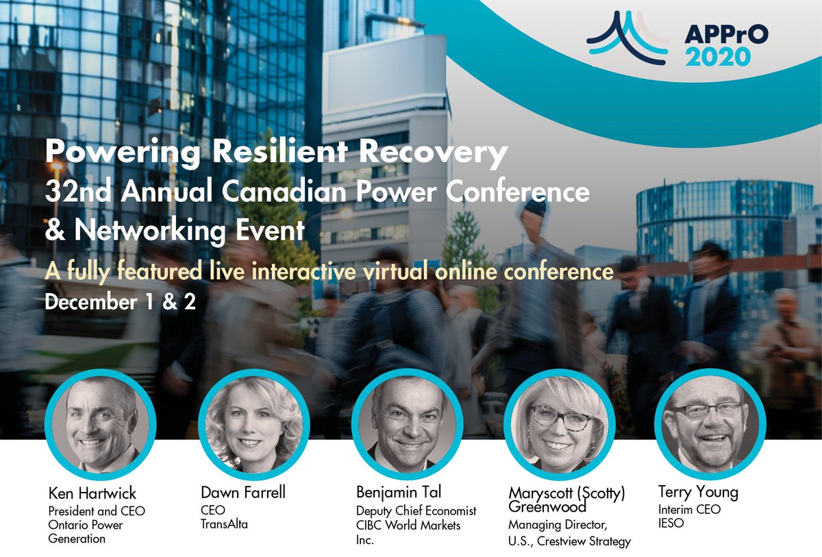 ESXexpo's tweet photo. @APPrOntario’s #APPrO2020 Annual Canadian Power Conference &amp; Networking Event is not your average webinar. It’s a fully virtual, state of the art online presentation and networking event taking place this December 1 &amp; 2. Earlybird registration ends Nov 5 https://t.co/ANEAobAkCm https://t.co/qJhrtFSXl9