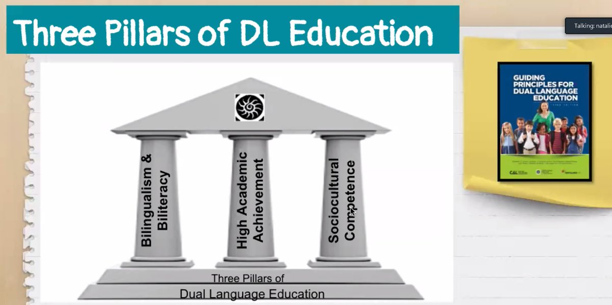 UAlvarez's tweet photo. Three pillars of dual language education and guiding principles. #laCosecha2020 @BonnerTylerISD @TylerisdBil_ESL #EmbracingELs #BonnerDualLanguage https://t.co/tiRdBrbzhC