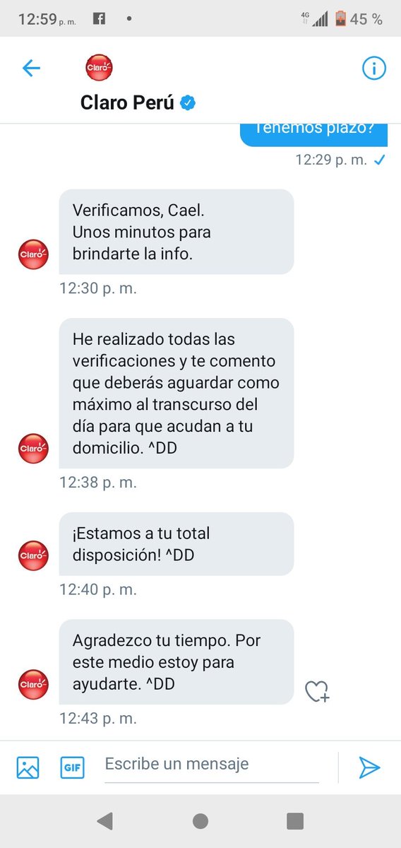 CaelLopez's tweet photo. @ClaroPeru 4 días después mueven plazos https://t.co/uth1ugDboS