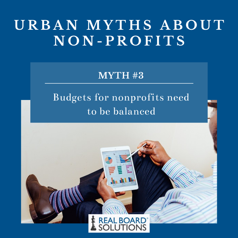 Have you heard some untruths about how nonprofits operate?
Take this myth for example, budgets don't always need to be balanced. In fact, some years may have surpluses while others have deficits.
It's really all about strategic planning. 
#nonprofits #boardgovernance  #strategic