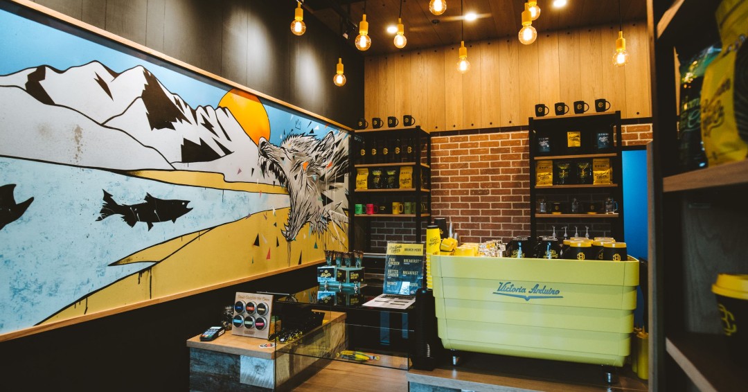 Beautiful setup at @beachcombercoffee