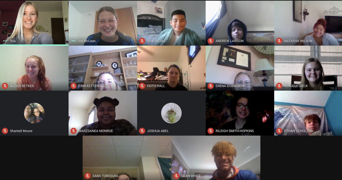 Here’s a look at some of our current Park NHS members! All smiles at our virtual meeting! 💙🧡 #nhs