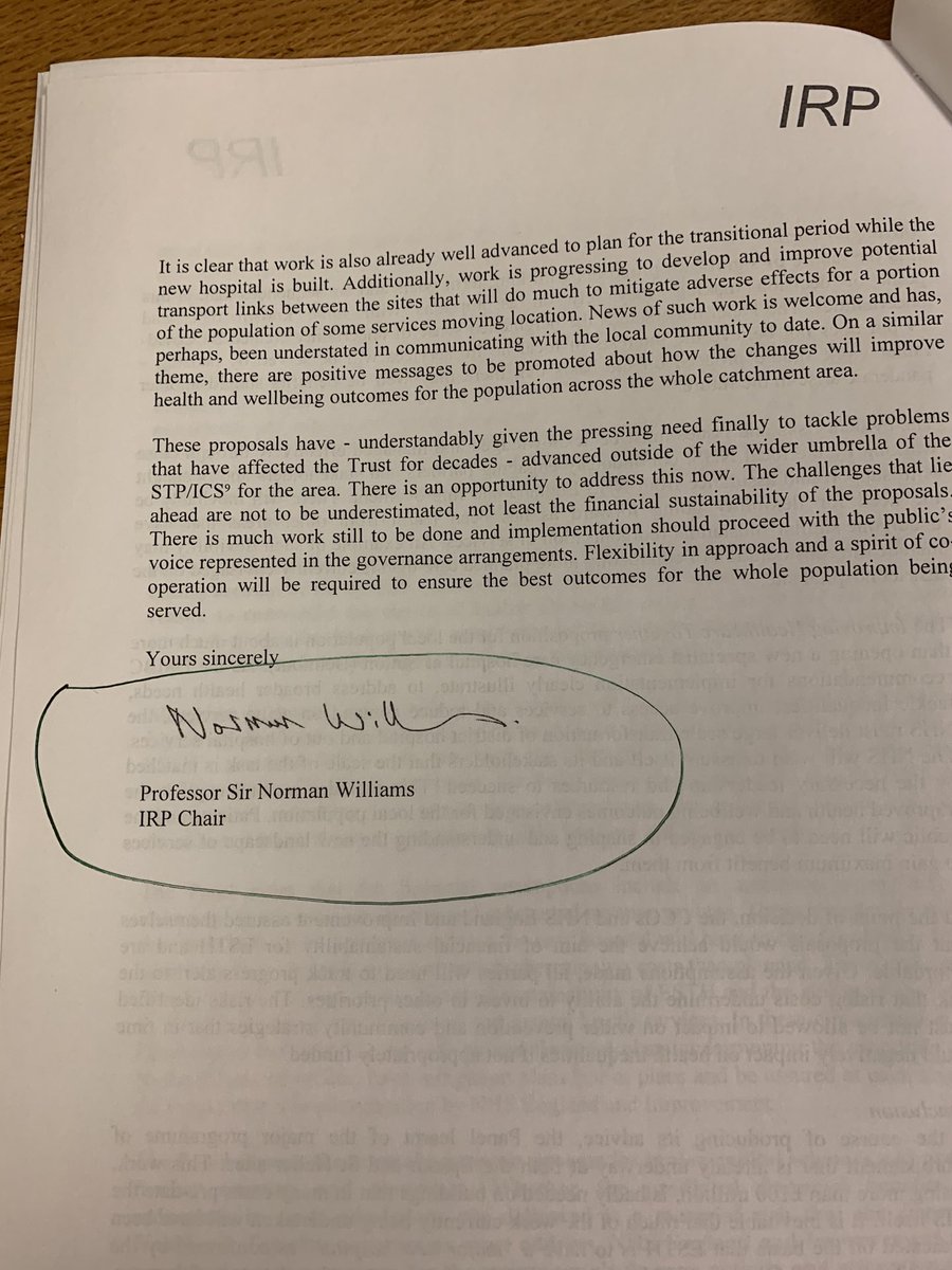 The #NHS is only bit of the public sector where your dad gets to mark your home work. Professor Sir Norman Williams the anything but ‘independent’ chair of the Independent Reconfiguration Panel gets to approve plans to downgrade St Helier. No A&amp;E, No Maternity , children’s or ITU