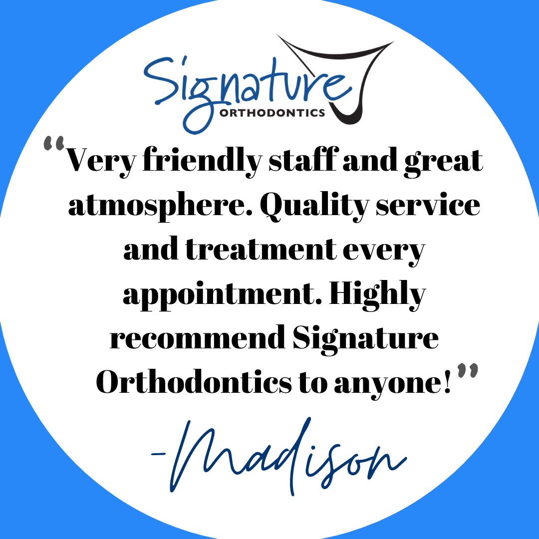 SignatureOrtho's tweet photo. Thank you so much for your kind review Madison! ⭐

We love having you in the office. This review made our day! https://t.co/gzcjaDZNV3