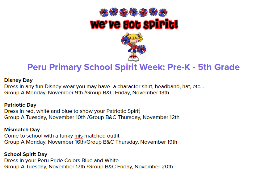 PeruPrimary's tweet photo. We've Got Spirit! #peruprimaryrocks https://t.co/ghO0pznVRT