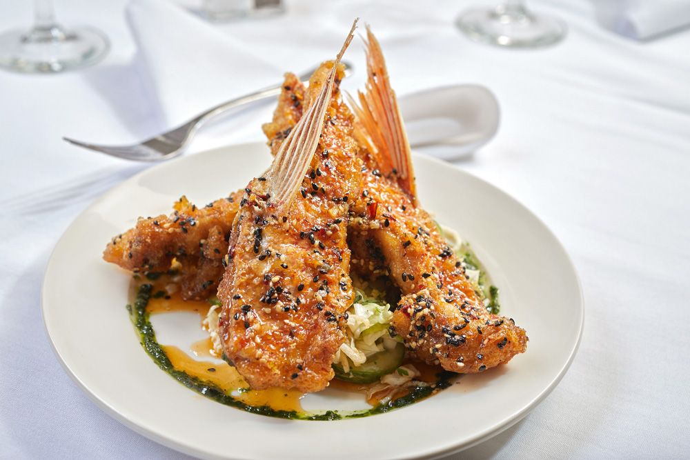 gwfins's tweet photo. Tempura Fins Wings ... just one example of how Executive Chef Michael Nelson utilizes every part of the fish #fishcollars #sustainability https://t.co/xeNyQel70c