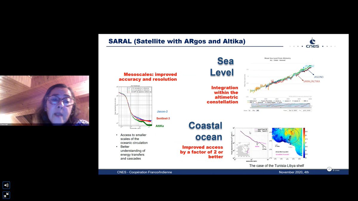 La mission Saral-Altika (2013, mission étendue à 2021) : la mission a été décidée en 2005 pour réaliser de l'altimétrie en bande Ka (une première) comme contribution aux données des missions Sentinel-3 et JASON avec une précision "exceptionelle".