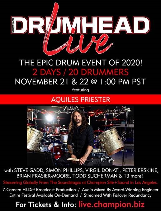 Drumhead Live featuring Mapex artist Aquiles Priester! Check out this two day streaming festival featuring 20 drummers on November 21st and 22nd. Learn more and buy tickets at live.champion.biz. #mapexdrums #mapex <a href="/aquilespriester/">Aquiles Priester</a> <a href="/Drumheadmag/">Drumheadmag</a>