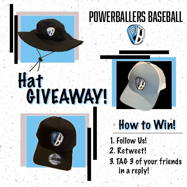 powerballers's tweet photo. 🚨 Hat Giveaway! 🚨 

Want some awesome Powerballers gear, then follow the rules on the graphic! 

We will randomly pick the 3 winners on Friday! 

Rules.... 
1. Must follow us! 
2. Have to retweet! 
3. Have to tag 3 friends in a reply to this tweet! 

#Powerballers https://t.co/ex8czPUEvm