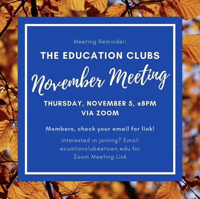 See you tomorrow @ 8pm for November’s meeting!