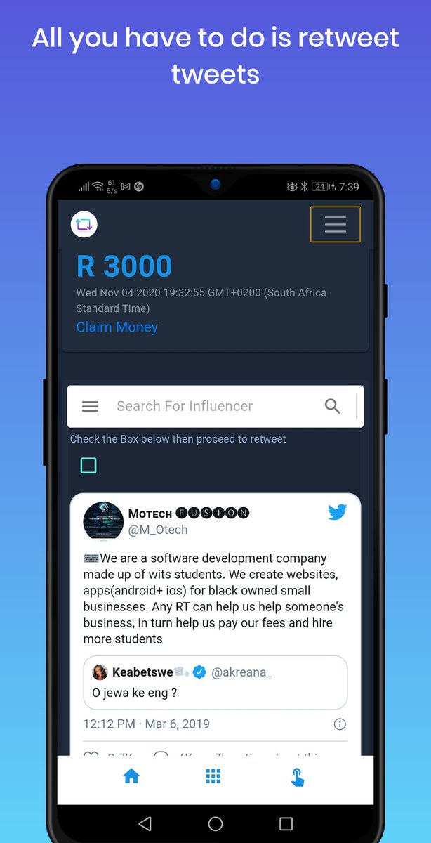AppHair's tweet photo. Whoever retweets this tweet, follows back will be one of the few selected to test out this app, paid testers #KeaDrive https://t.co/qo0IG2igZY