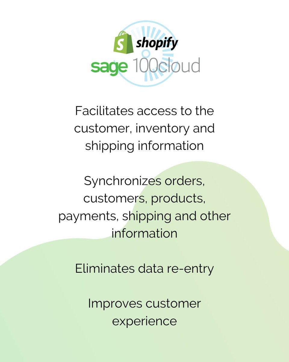 BizTechServices's tweet image. Sage 100cloud Shopify Connector allows you to link the power of your Sage 100cloud and your Shopify shopping cart. Everything from sales orders to returns - seamless integration and real-time tracking lets you focus on growing your business. #SAGE #sage100cloud #shopify